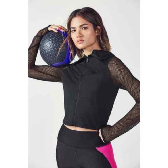 Fabletics x Demi Lovato- Bella Black Mesh Sleeve Jacket (M) - Picture 2 of 8